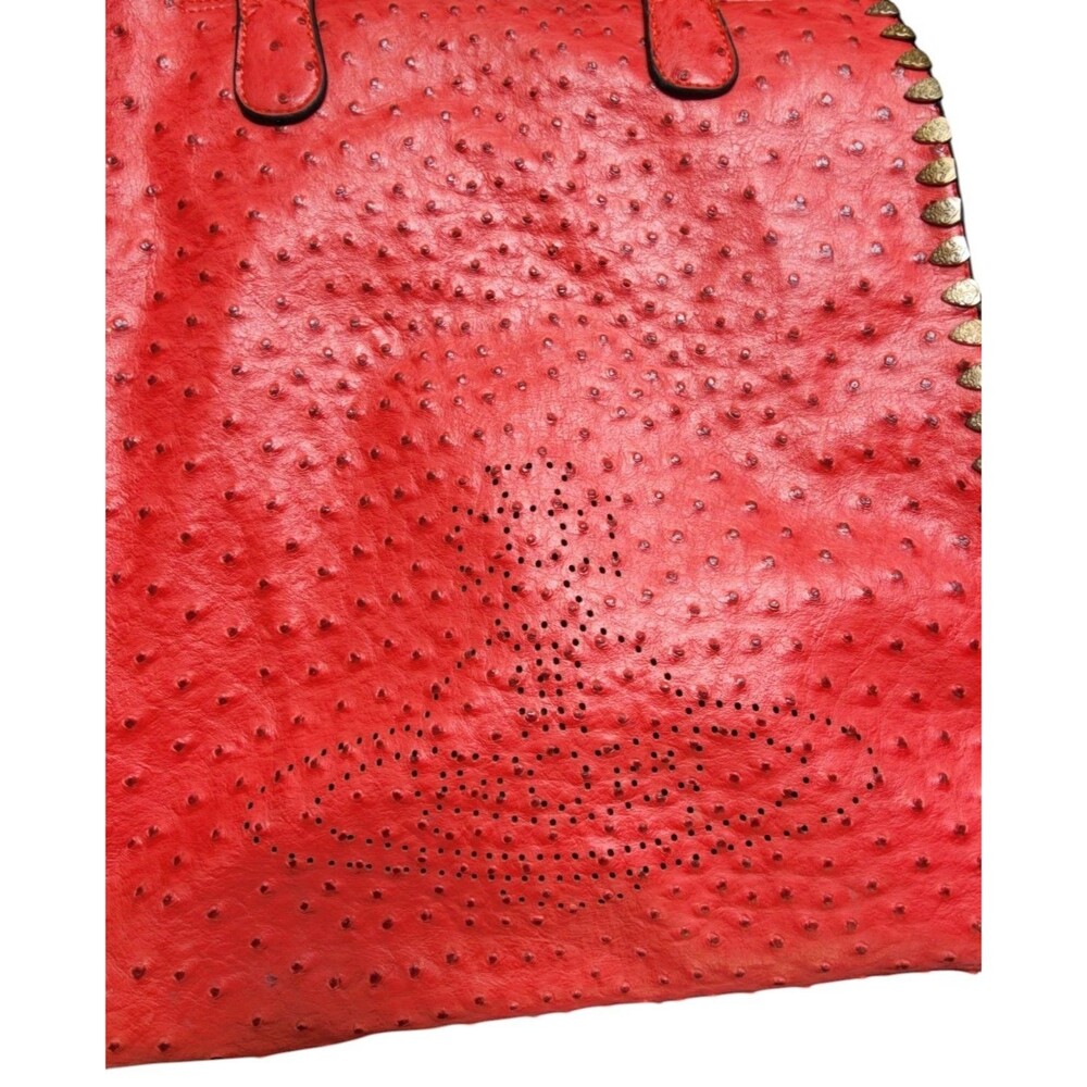 Vivienne Westwood Red Ostrich Bag Large Orb Logo on Front - Picture 2 of 10